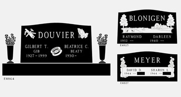 View Sandblasted Artwork on Monuments